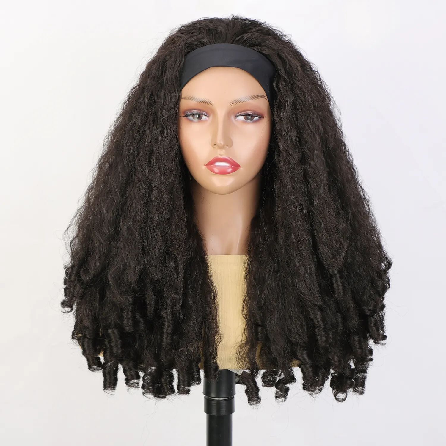Curly headband wig