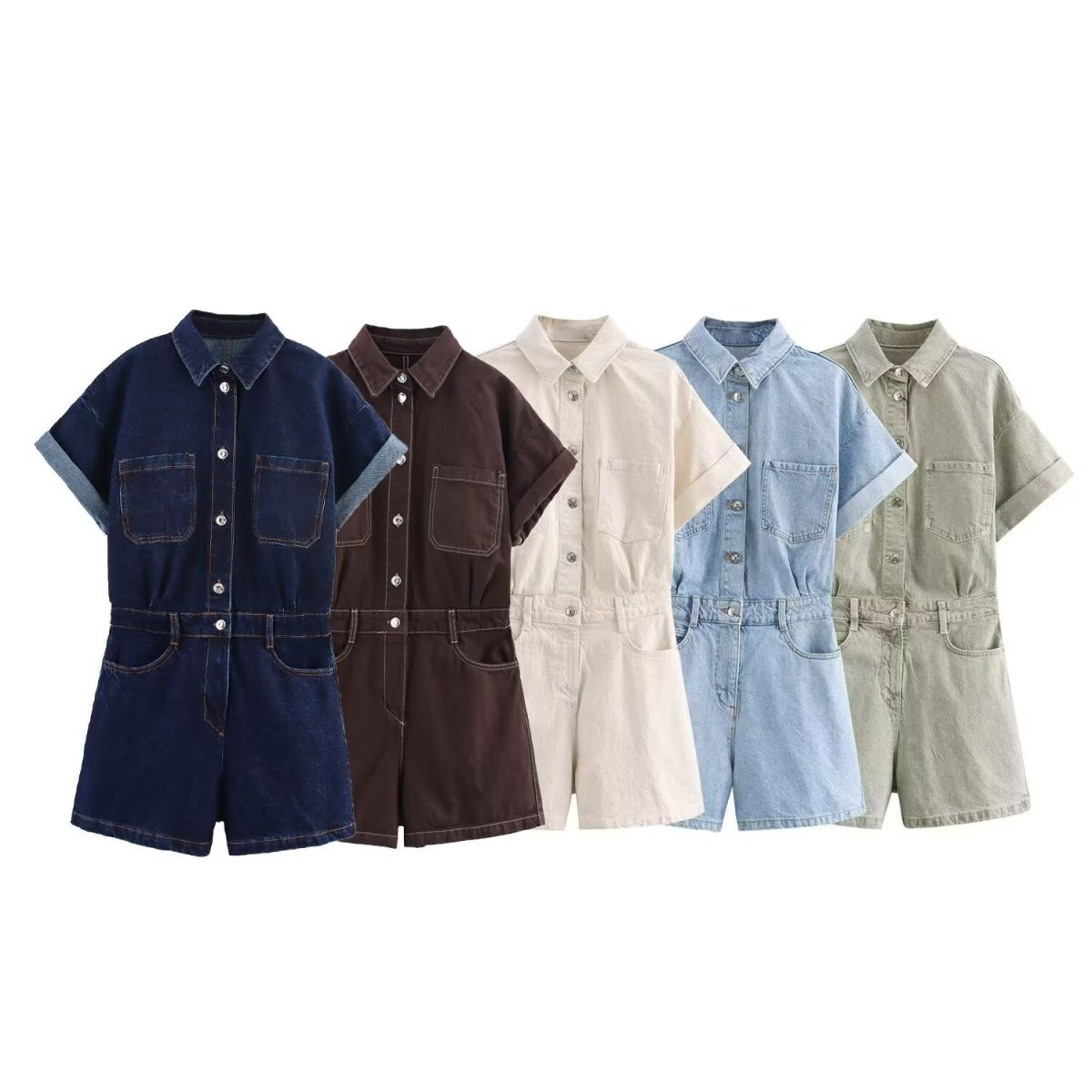 European summer denim jumpsuit