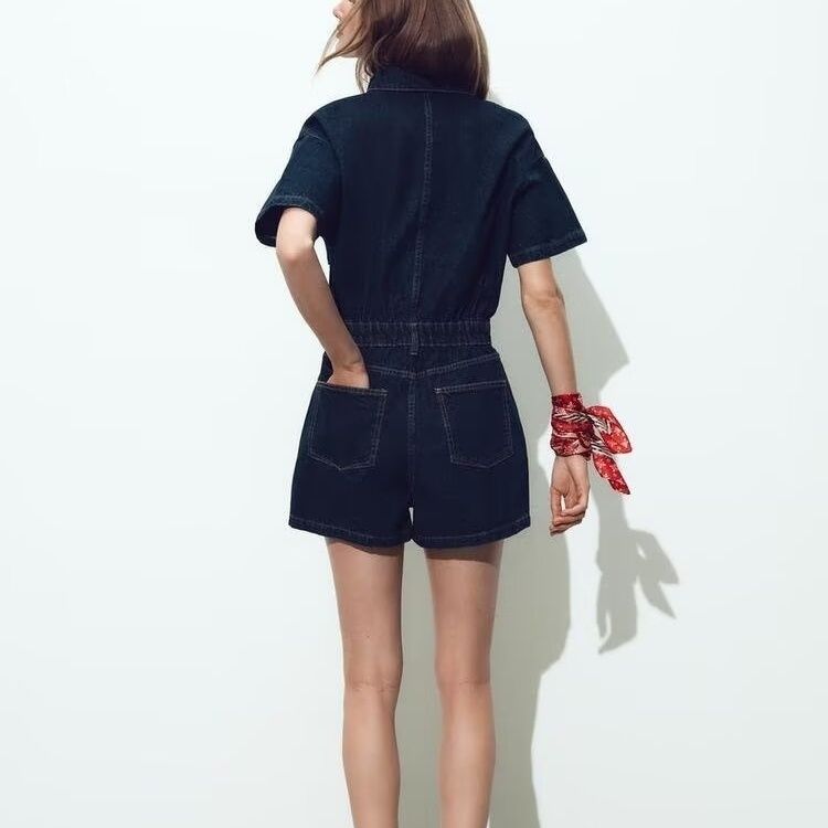 European summer denim jumpsuit