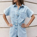 European summer denim jumpsuit