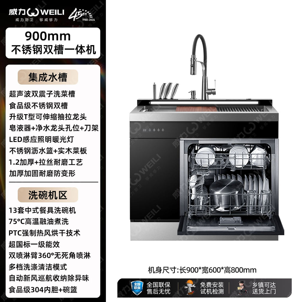 Sink electric dishwasher