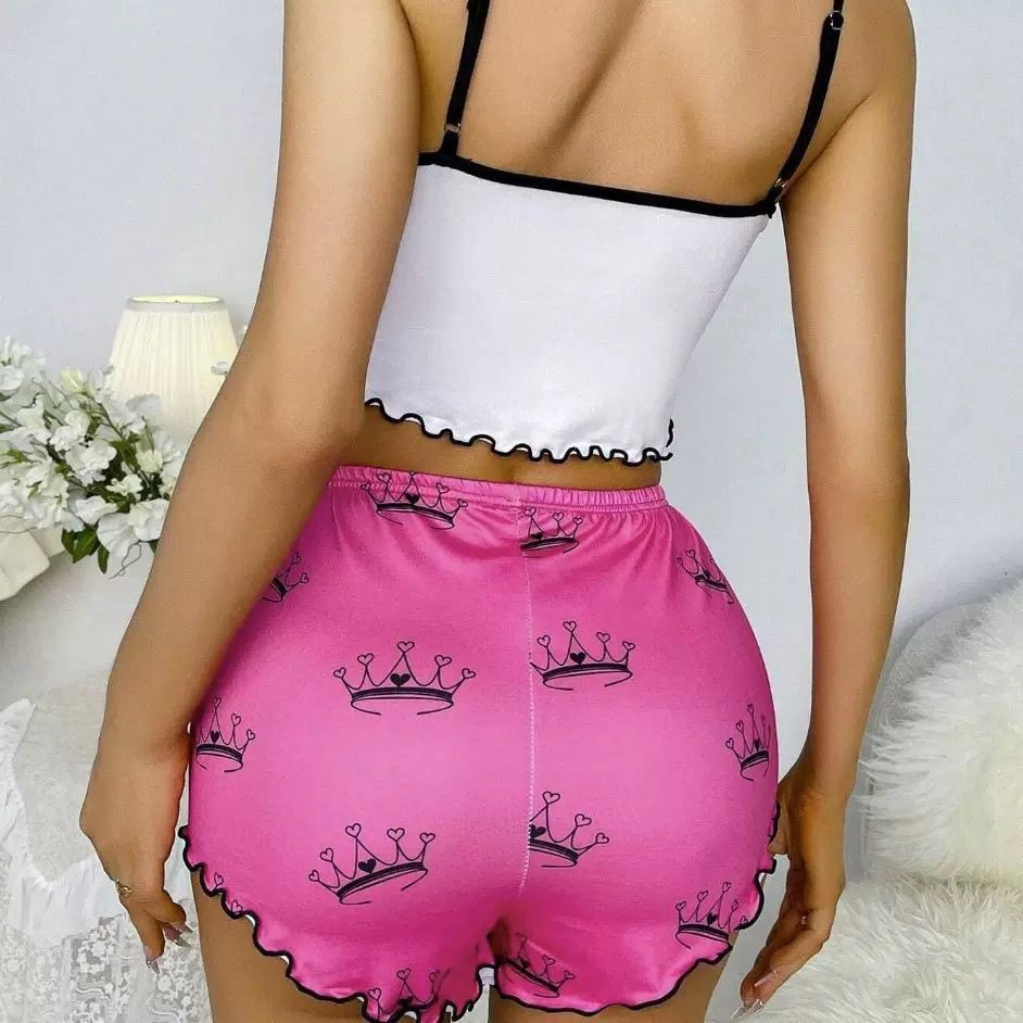 Print silk pajamas